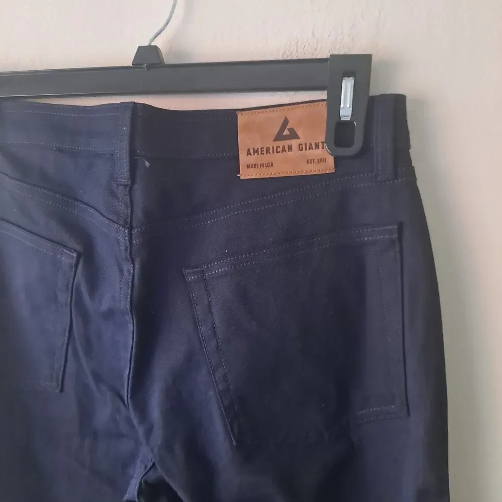 American Giant Roughneck Work Pants Straight Stretch Canvas Navy Mens 32W NWOT - Picture 7 of 11